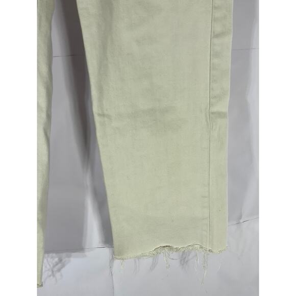 UNIQLO U Women's Cream Cotton Raw-Hem Regular-Fit Straight-Leg Jean SZ 27X32 - Picture 5 of 11